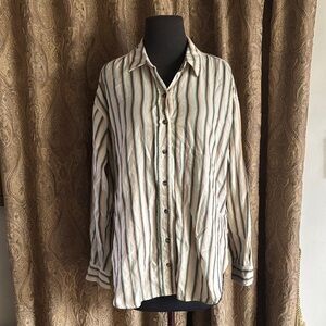 Universal Thread Multicolor Striped Oversized Blouse